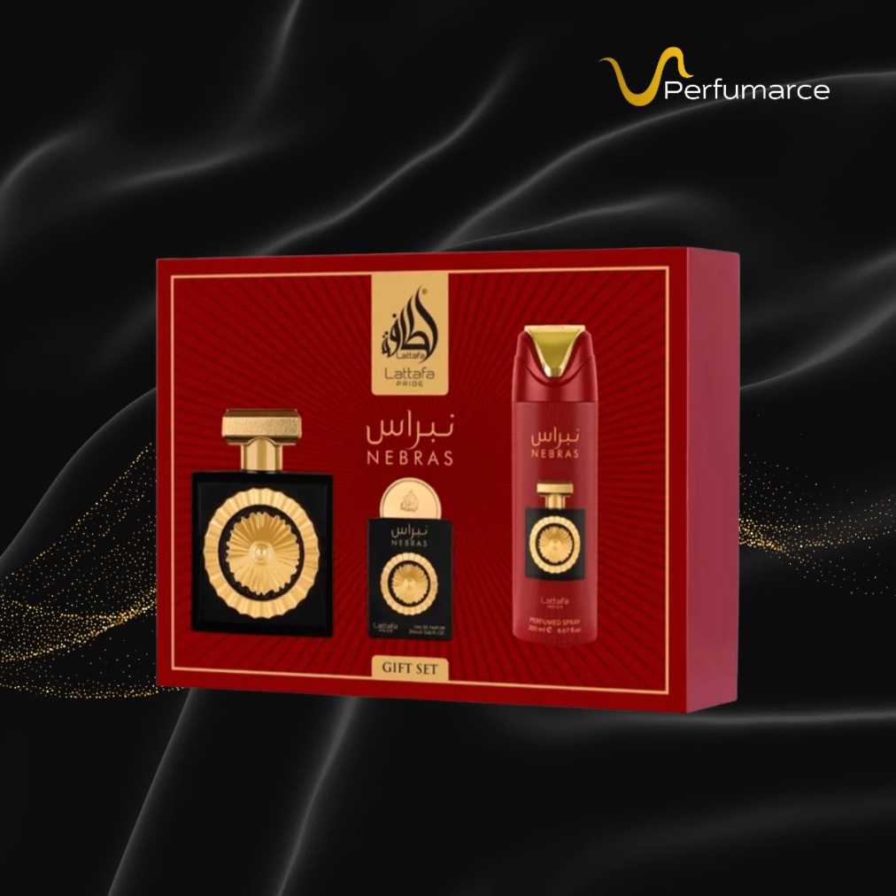 Set Lattafa Pride Nebras 100ml EDP + Mini 20ml EDP + Spray 200ml Unisex Original Perfumarce